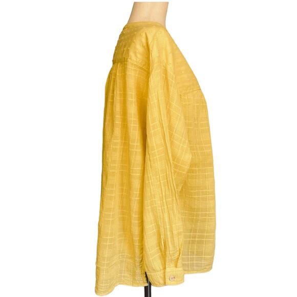 Anthropologie Pilcro And Letterpress Mila Draped Button Down Shirt Yellow Small - Picture 8 of 10